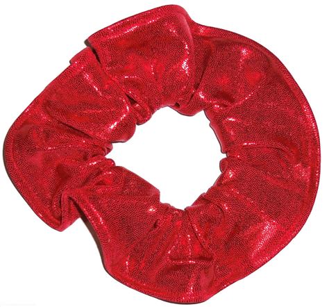 red metallic spandex hair scrunchie fabric scrunchies by