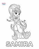 Shimmer Shine Coloring Pages Samira Printable Kids Princess Print Sketch Color Colouring Scribblefun Sheets Cartoon Books Birthday Book Adult Cute sketch template