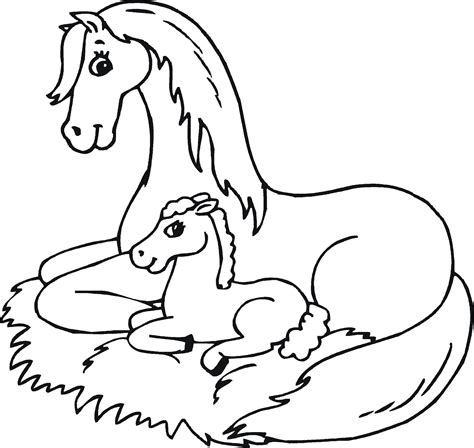 cute horse  foal coloring pages