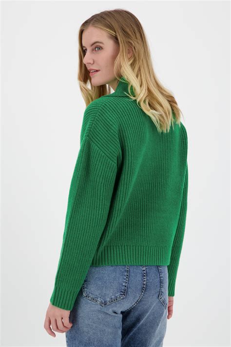 groene gebreide trui met kraagje van opus