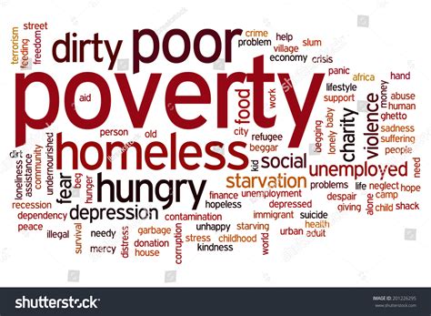 poverty concept word cloud background stock illustration 201226295