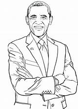 Coloring Barack Obama Getcolorings President sketch template