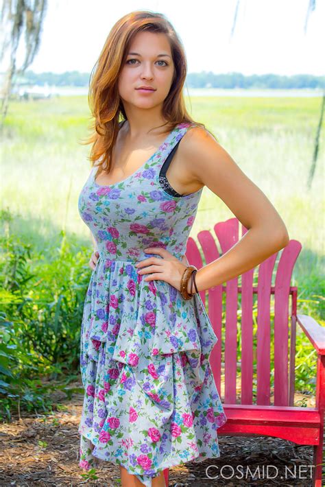 cm tessa fowler in flower dress topless