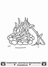 Coloring Campfire Pages Camping Gear Library Popular Gif sketch template