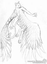Cat Drawing Winged Wings Furries Drawings Getdrawings Paintingvalley sketch template