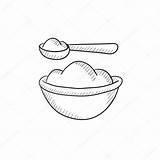 Bowl Drawing Mixing Line Meal Spoon Getdrawings Baby Sketch sketch template