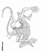 Xenomorph Coloring Dksartwork sketch template