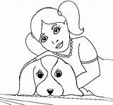 Colorear Perro Bambina Cagnolino Abbraccia Chien Abrazando Perrito Fillette Embrassant Acolore Stampare Perra sketch template