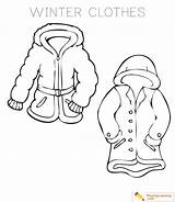 Clothes Coloring Winter Kids Date sketch template