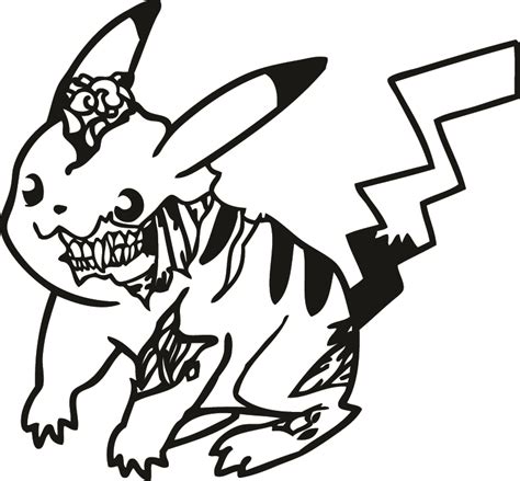 zombie pikachu pages coloring pages