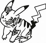 Zombie Pikachu Pages Decal Coloring Pokemon Sticker Monster Template sketch template
