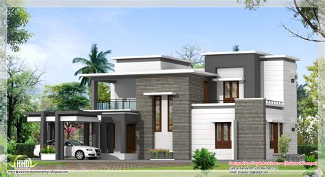sq feet contemporary villa plan  elevation kerala home designkerala house planshome