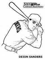 Sanders Deion Coloring Pages Sportspeople Print sketch template