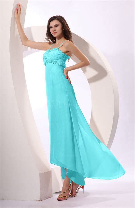 turquoise sexy spaghetti sleeveless zip up ruching evening dresses