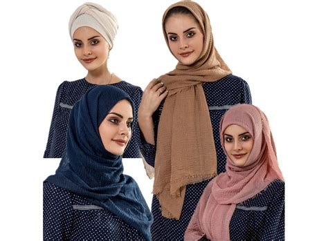 Women Soft Solid Color Muslim Hijab Wrap Islamic Shawl