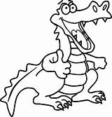 Alligator Coloring Crocodile Outline Baby Pages Happy Cute Getcolorings Clipartmag sketch template