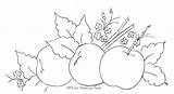 Macas Risco Tecido Frutas Branco Florzinhas Escuro Folhinhas sketch template