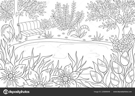 garden scenery coloring pages  adults  friend tasha goddard