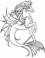 Hippocampus Kelpie Colouring Mythology Mermaid Mitologiche Grecs Dieux Mostri Mitologia Mitiche Urbanthreads Cryptid Créatures sketch template