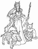 Freyja Norse Goddess Freya Frigg sketch template