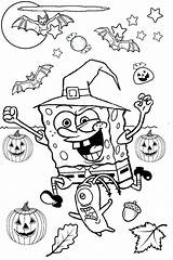Halloween Coloring Pages Spongebob Scary Spooky Cute Kids Pumpkin Printable Color Pdf Adults Print Squarepants Bats Printcolorcraft sketch template