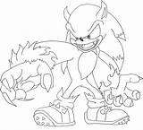 Sonic Werehog Lineart sketch template