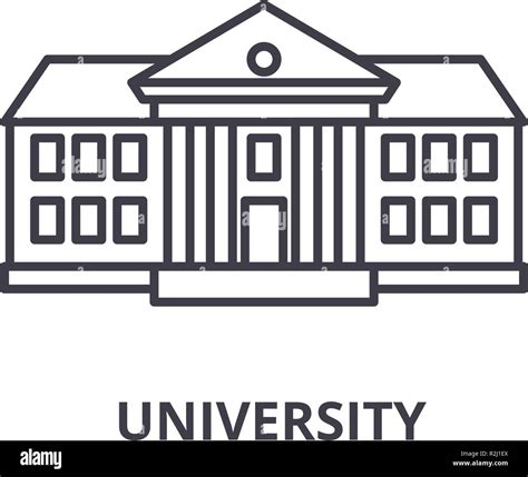 university  icon concept university vector linear illustration symbol sign stock vector