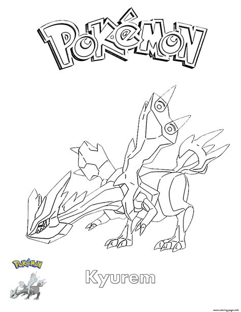 kyurem pokemon coloring page printable