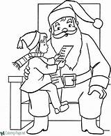 Coloring Christmas Santa Pages Girl Little sketch template