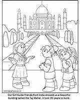 Coloring India Pages Girl Guide Colouring Indian Thinking Sheets Taj Mahal Makingfriends Scout Kids Girls Printable Scouts Color Guides Cartoon sketch template