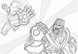 Coloring Pages Iron Man Avengers Thanos Printable Avenger Pdf Superheroes sketch template