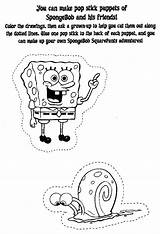 Coloring Puppet Pages Spongebob Stick Squarepants Gif Kids sketch template