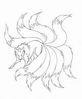 Nine Fox Tails Coloring Tailed Pages Tail Drawing Sketch Anime Wolf Mermaid Printable Deviantart Color Privet Char Trainers Remake Blood sketch template