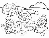 Coloring Pages Cute Penguin Winter Kids Christmas Coloriage Printable Family Penguins Carol Hiver Color Sheets Chrétien Getcolorings Pingouin Enregistrée Depuis sketch template