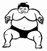 Sumo Wrestler Illustration Stock sketch template