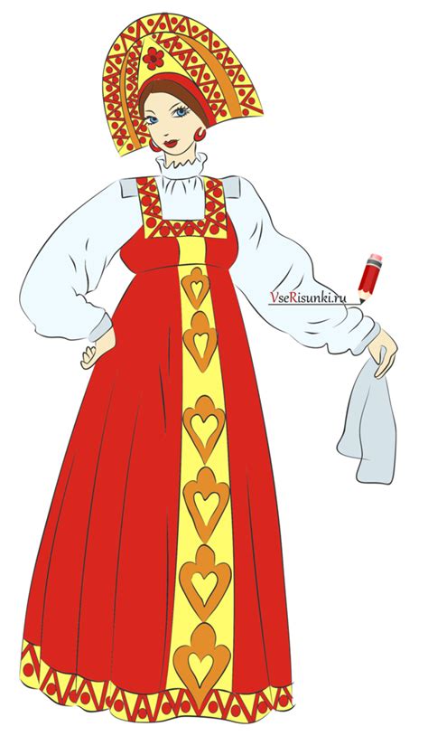 Картинки русские народные костюмы женские и мужские срисовки