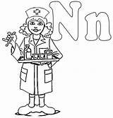 Nurse Coloring Kids Pages Drawing Colouring Color Preschool Police College Clipart Cliparts Print Printable Station School Nurses Nursing Letter Male sketch template