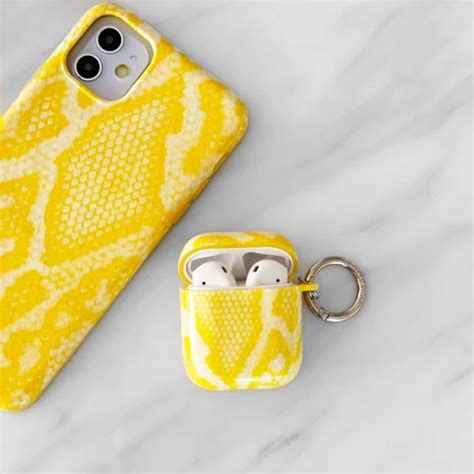 yellow snake airpods case   airpod case cute ipod cases yellow snake