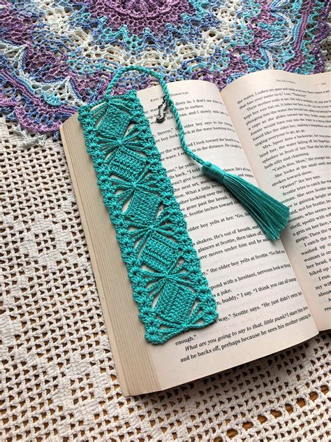 crochet bookmark tasseled bookmarks bookmark  seahorse etsy