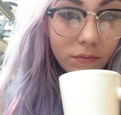 glasses purple hair hair hair color