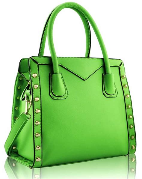 wholesale green studded tote bag