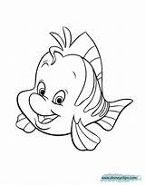 Flounder Mermaid Little Coloring Pages Ariel Sebastian Printable Disney Colouring Book Sheets Princess Template Drawing Disneyclips Kids Clipart Fish Smiling sketch template