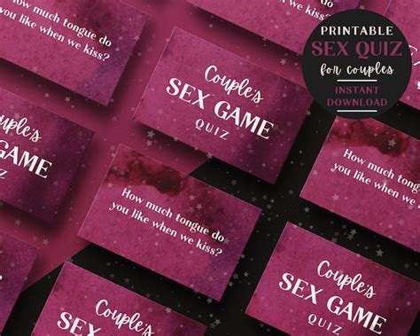 Printable Sex Game Quiz Get To Know Your Partner Sexually And Etsy