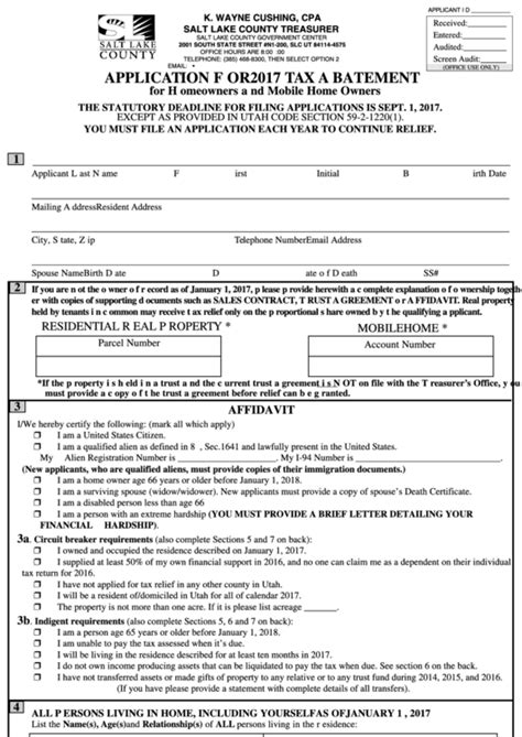 fillable application   tax abatement printable