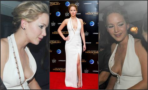 Sem Sutiã Jennifer Lawrence Tropeça No Decote E Mostra