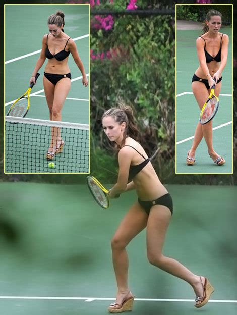 Jennifer Love Hewitt Playing Tennis Wearing High Heels