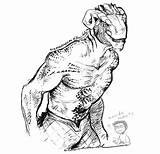 Argonian Drawing Skyrim Getdrawings Elder Scrolls Character Tumblr Armor sketch template