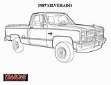 Coloring Pages Chevrolet Car Chevy Truck Trucks Pickup Cars Color Old Printable Sheets Drawings Adult Camero Silverado Print 1987 C10 sketch template