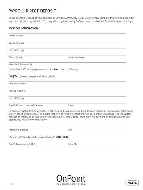 onpoint direct deposit   form fill   sign printable