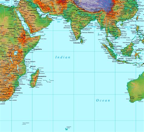 detailed map  indian ocean
